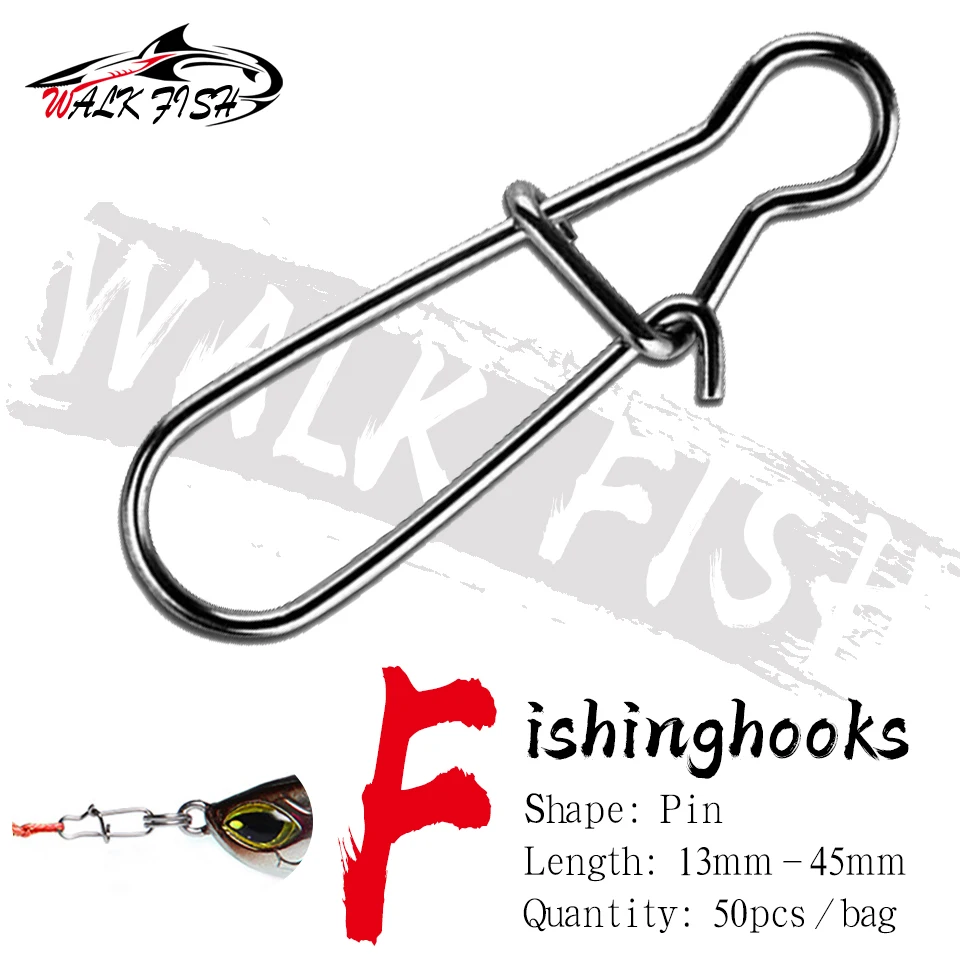 WALK FISH 50PCS Stainless Steel FishHook Fishing Connector Fast