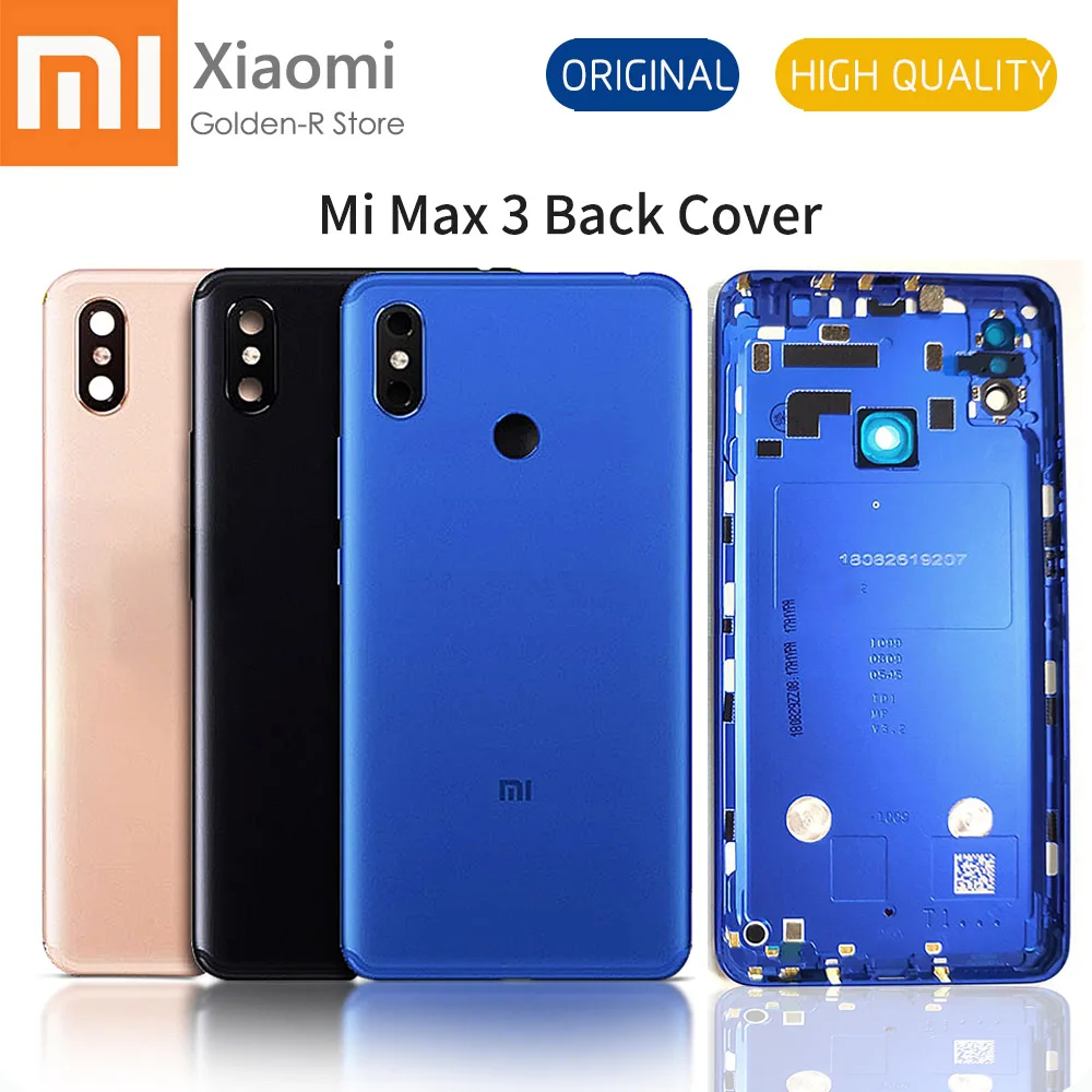 

Xiaomi Mi MAX 3 Back Housing Battery Cover Rear Door Case MAX3 Middle Chassis For MiMax3 Back Housing + camera lens Replacement