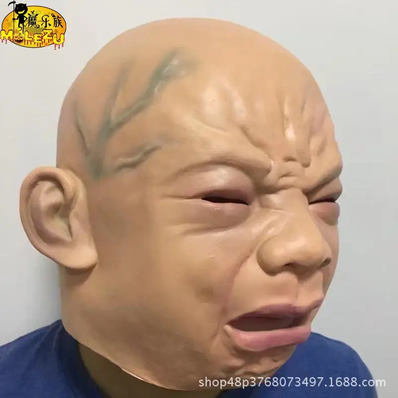 Улыбка Cry младенческой маска для наращивания на всю голову плачет уход за кожей лица маска младенца головная повязка на Хэллоуин вечерние привидениями знаменитости латекс миксер для теста