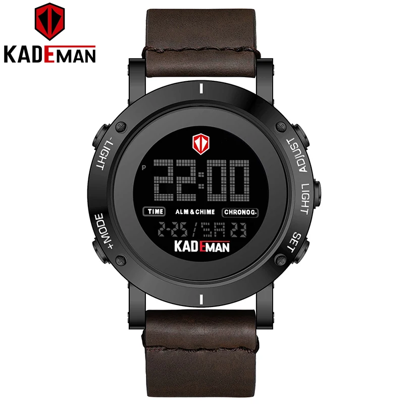 KADEMAN оригинальные военные мужские спортивные часы 3ATM LCD цифровой Топ люксовый