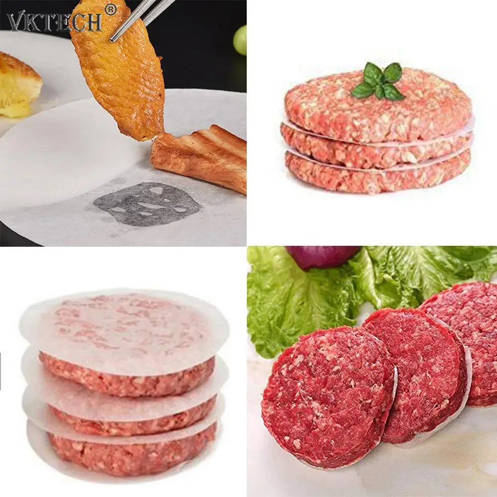 100/200/300pcs Round Hamburger Oil Blotting Paper Oven BBQ Grill Paper Absorbing Sheet Hamburger Patty Kitchen Tools