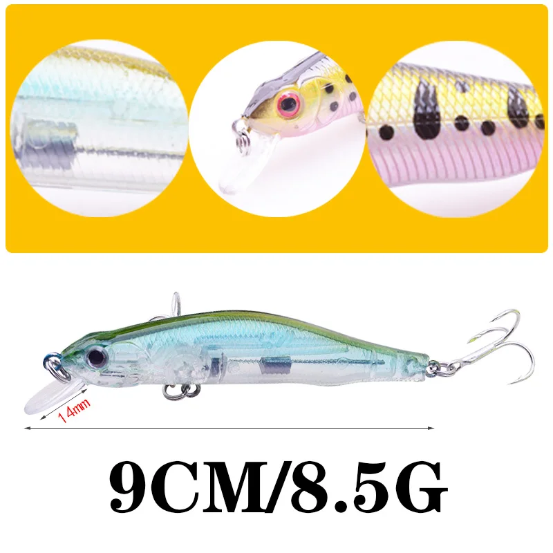 1 шт. плавающие приманки Minnow для ловли рыбы 9 см 8 5g искусственная пластиковая