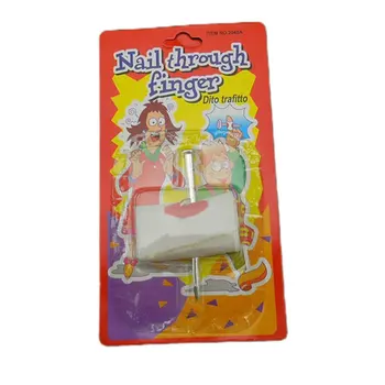 

Children Tricky Toy Whitesilver Nail Through Finger Tricky Toy For Halloween April Fool'S Day Cosplay Party