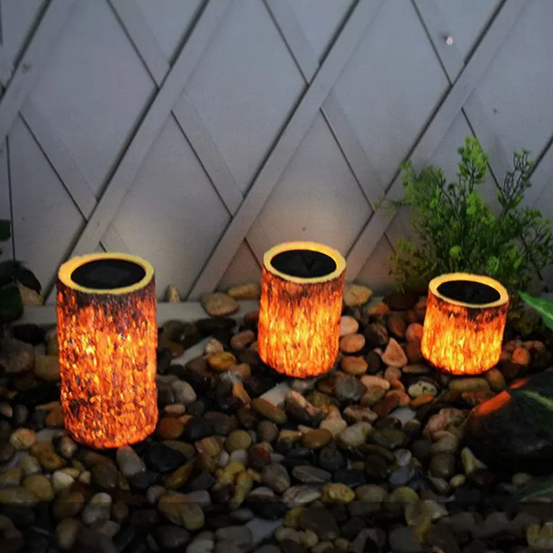 

Imitation Tree Stump Lawn Light Solar Energy Outdoor Waterproof New Modern Artistic Natural Resin Material Plants Shape Lamps