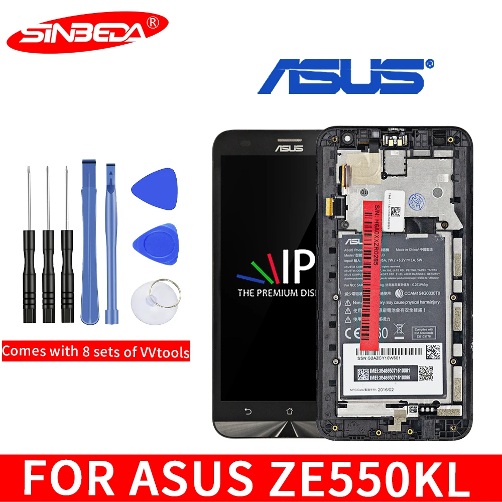 

Original 5.5"LCD Pantalla For ASUS Zenfone 2 laser ZE550KL LCD Display Touch Screen Digitizer with Frame Assembly Replacement