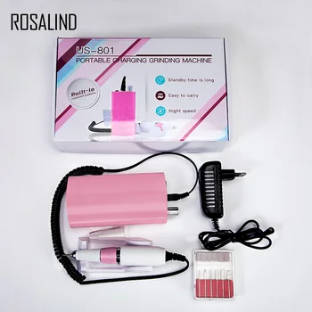 

ROSALIND Nail Polishing Portable Charging Grinding Machine Electric Nail Drill Machine 100V-240V Nail Art Equipment Accessories