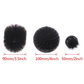

1/3Pcs Black Electric Floor Cleaning Brush Drill Power Tool For Removing Stubborn Stains On Stone Mable Ceramic Tile Black