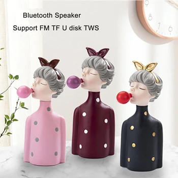 

Popo Girl Bluetooth 5.0 SpeakerCartoon Wireless Speaker Bubble FM Radio Loudspeaker U Disk TF Slot MP3 Player baby toys