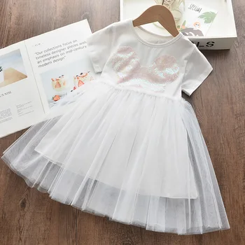 

Menoea Children Summer Dress 2020 European And American Style Kids Clothes Girls Splice Mesh Dress Kids Clothing Party Dresses