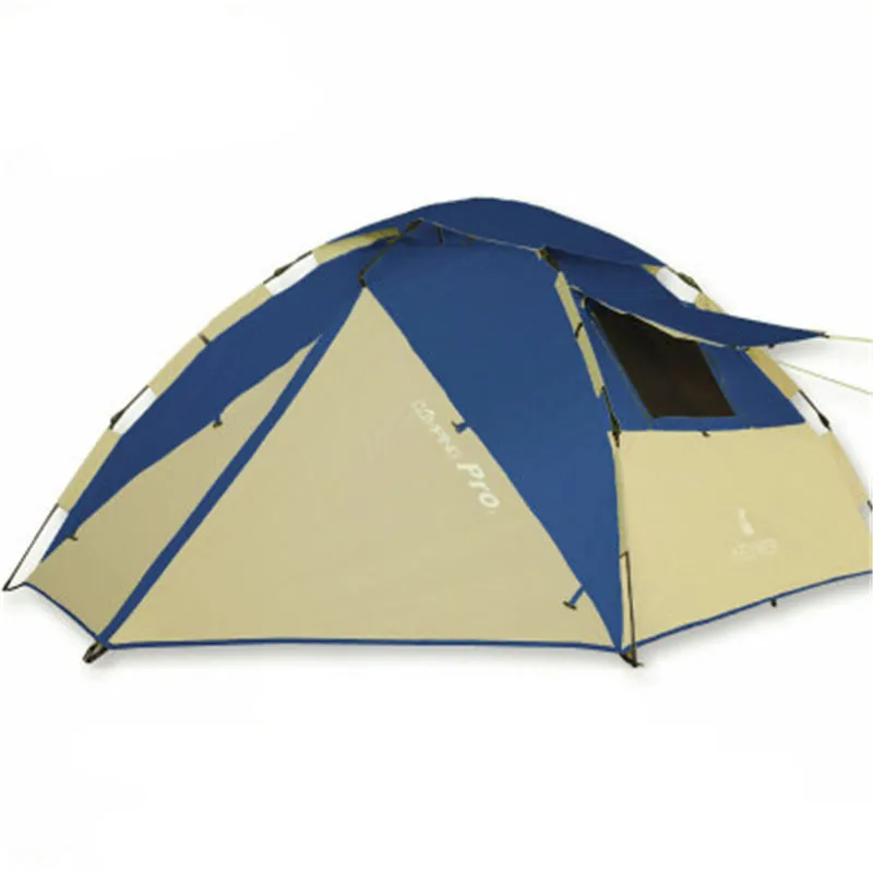 Наружный кемпинговый тент 3-4 человека 4 сезона семейный туристический пляжный кемпинговый тент защита от ветра, от дождя дышащая Палатка Защита от ультрафиолета - Цвет: Deep blue