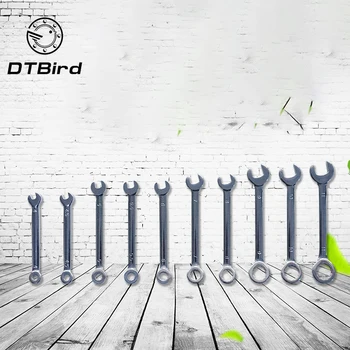 

10pcs metric / British Mini mirror throw open-end wrench box wrench set pocket wrench polishing solid and durable