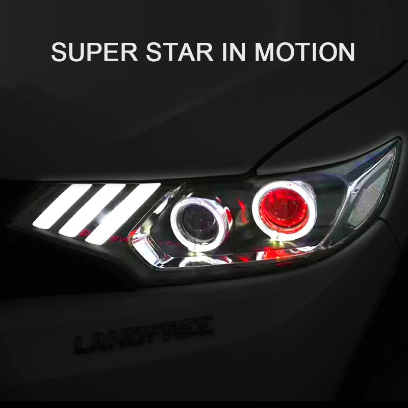 CNSUNNYLIGHT For Honda FitJAZZ 2014-2017 Car Headlights Assembly Case With LED Demon Eyes DRL Turn Signal Lights Projector Lens (10)