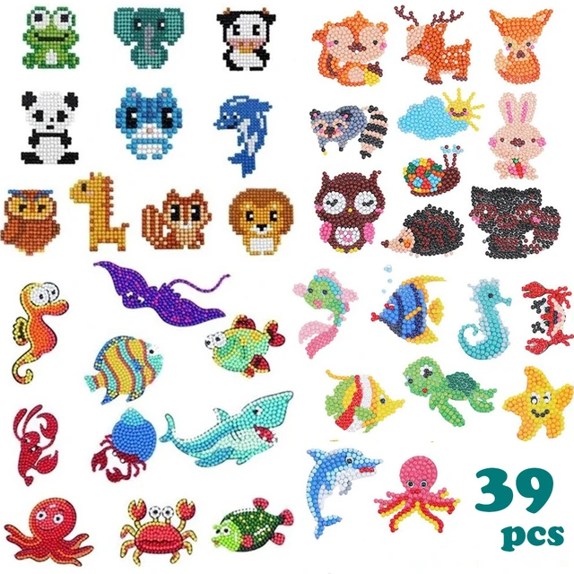 5D DIY Diamond Painting Stickers Easy For Kids Cartoon Animal Diamond Art  Diamond Mosaic Stickers by Numbers Kits for Children - AliExpress