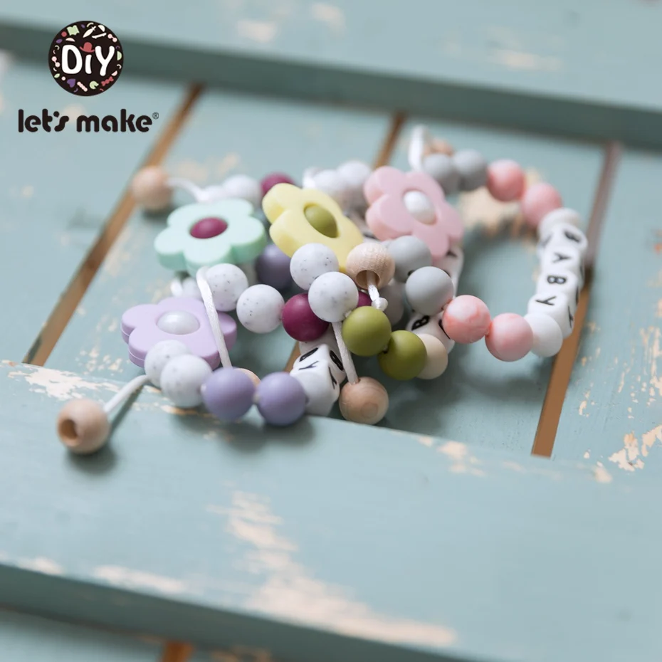 

Let's Make 1pc Baby Teether Silicone Beads Children Bracelet Newborn Rattle Crib Toys Hanging Bed Bell For Baby Bed Baby Teether