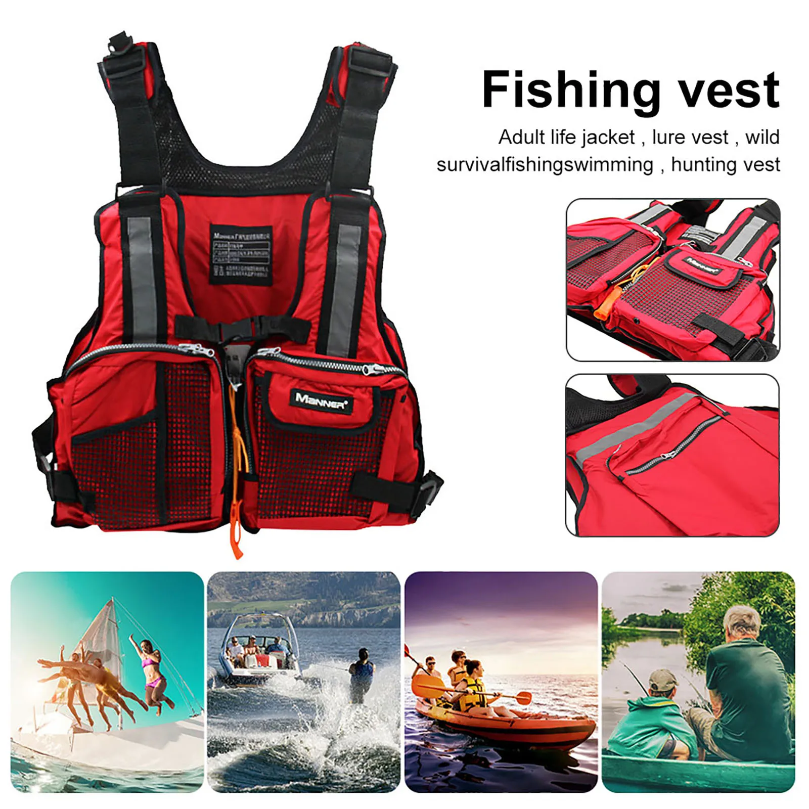 Unversal Paddle Kayak Life Vest Life Jacket for Adult Survival