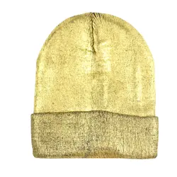 Winfox осень-зима Ins цвета: золотистый, серебристый красочные блестящие Для женщин вязаная шапочка из акрила Кепки Шапка-бини, вязаные шапки