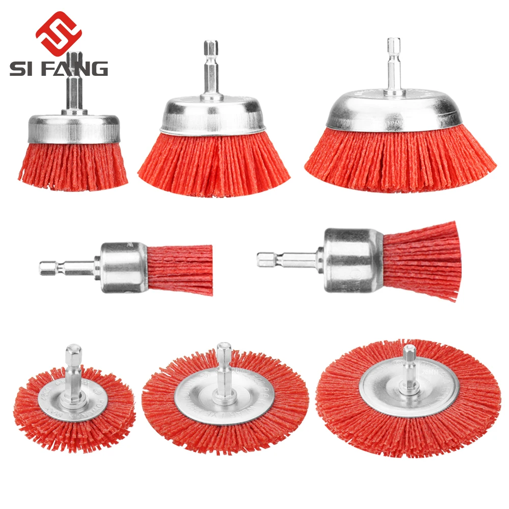 Nylon Cup Brush Abrasive Wire Wheel Brush for Drill Rotary Tool Wood Polishing Deburring