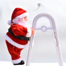 Новинка, электрическая двойная лестница, Санта Клаус, музыкальные милые маленькие куклы, детские сшитые игрушки, рождественский подарок для детей, украшения