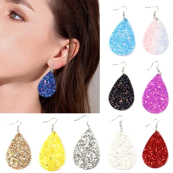 

10pair/set 38*57mm 10 Colors Glitter Earrings Set Accessories Women Jewelry Material Party DIY Decoration,1Yc8191