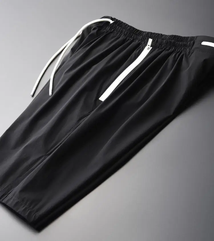 

Летние мужские шорты размера плюс 4xl, роскошные шелковистые быстросохнущие вентилируемые брюки, модные повседневные спортивные мужские короткие брюки