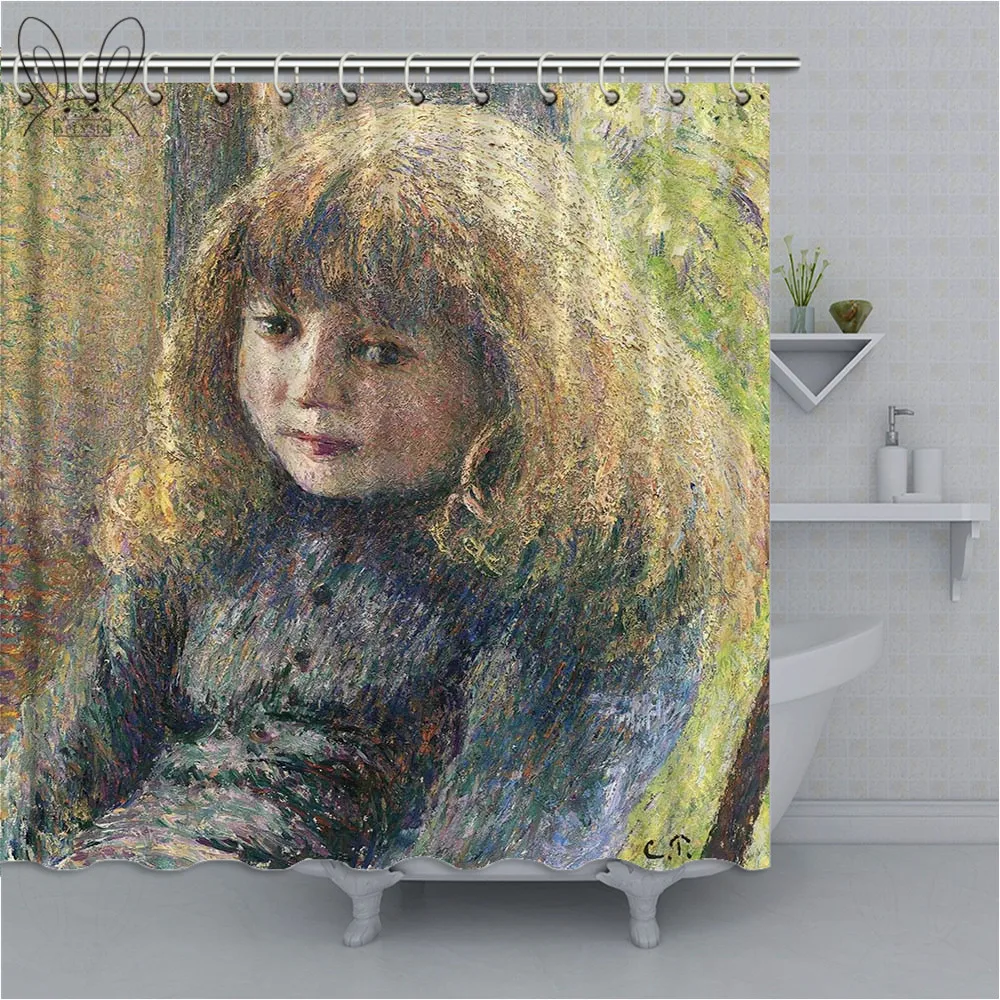 Aplysia Oil Painting Bath Shower Curtain 3D Tree Mildew-proof Polyester Fabric Shower Curtains For Bathroom Decor - Цвет: 097