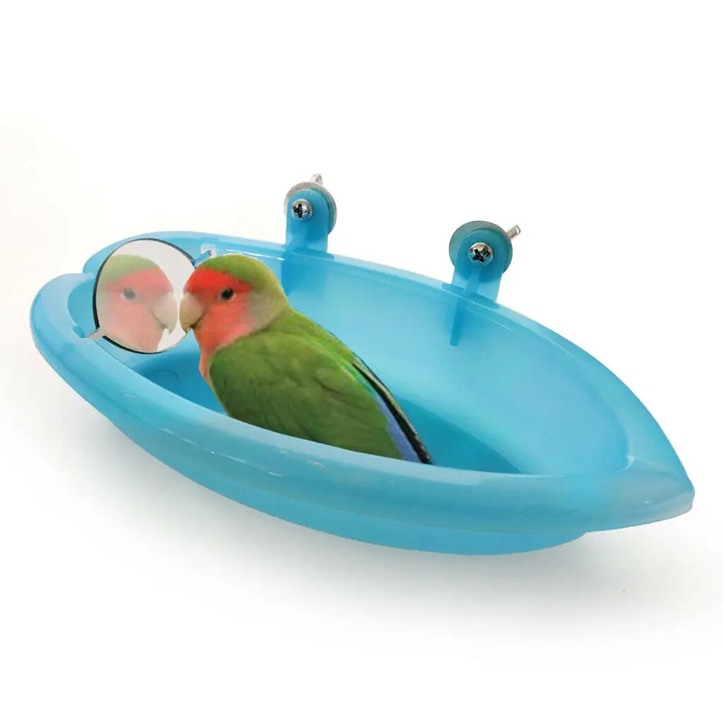 US Bird Water Bath Tub For Pet Bird Cage Hanging Bowl Parrots Parakeet Birdbath bird bath basin bird accessories