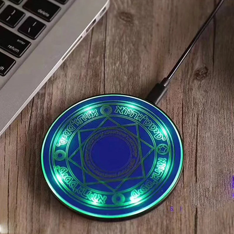 

luminous 15W/10W Magic Circle Wireless Charger Qi Wireless Fast Quick Charging Pad LED for iPhone X XS 8 Samsung Xiaomi Huawei