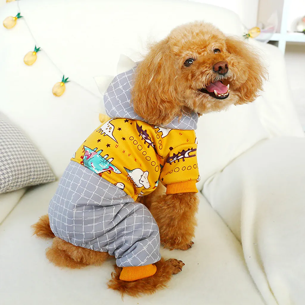 

New Pet Keep Warm Dinosaur Decoration Coat Autumn And Winter Cat Dog Clothing Overalls For Dogs Dog Clothes Комбенизон Для Собак