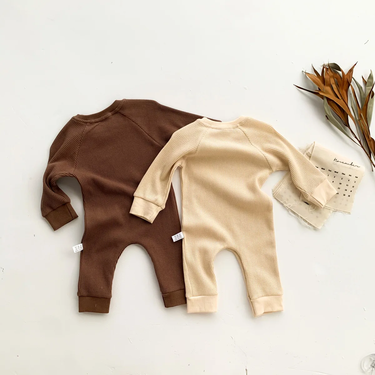 Long Sleeve Baby Clothes For Newborns Solid Color Soft Cotton Boy Girl ...