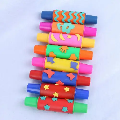 Цветок Звезда Губка ролик кисти DIY детей Скалка живопись детские игрушки Рисование инструмент для граффити художественные материалы Идеальные игрушки - Цвет: Random Style