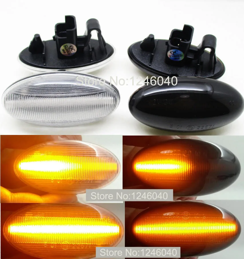 

2pcs Led Dynamic Turn Signal Side Marker Light Sequential Blinker Light For Peugeot 307 206 207 407 107 607 For Citroen C1 C2 C3