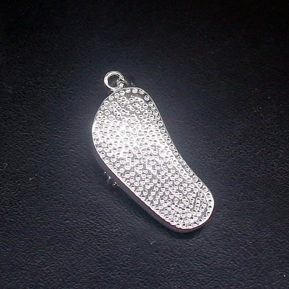 Gemstonefactory Jewelry Big Promotion 925 Silver Blue Opal Slippers Shape Women Ladies Gifts Necklace Pendant 20214522