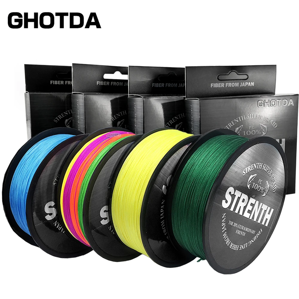 Рыболовная леска GHOTDA 9 нитей флуоресцентная желтая 100 м 150 300 500 шнур linha multifilamento
