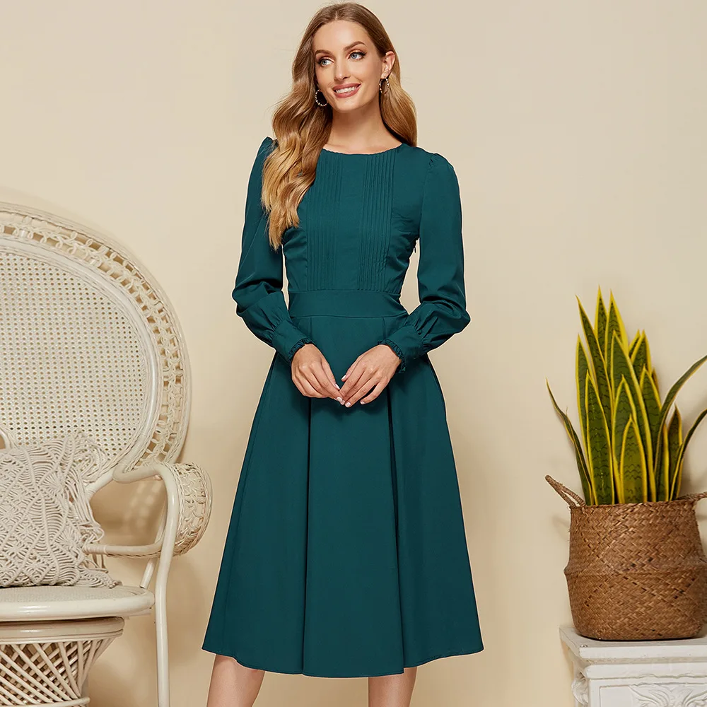 

2020 Autumn Ladies Solid Color Elegant Work Office Dresses Business Formal Party Bodycon Sheath Women Dress