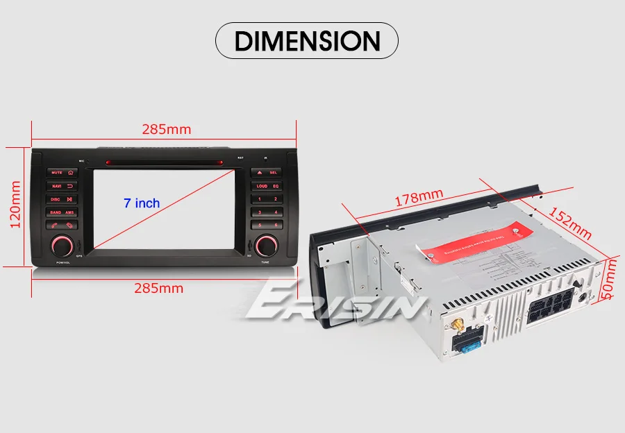 Excellent Erisin ES7753B 7" Android 9.0 Octa Core 4GB RAM Car DVD Radio BT for BMW 5 Series E39 E53 X5 M5 31