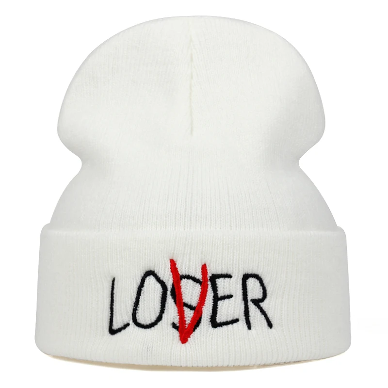 Брендовая зимняя шапка с вышивкой для мужчин Skullies Beanies, женская модная теплая шапка унисекс, эластичная Вязаная Шапка-бини - Цвет: Белый