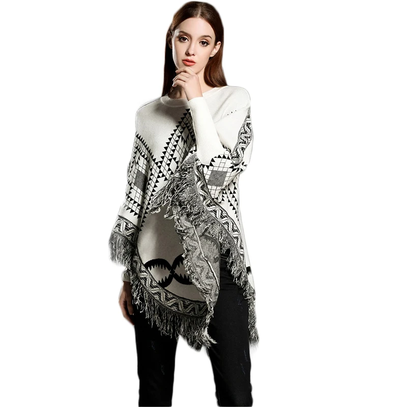 

New Knitted Sweater New O-neck Loose Cape Knitted Women Sueter Feminino Sweters Women Invierno Pullovers Winter Autumn Sweater