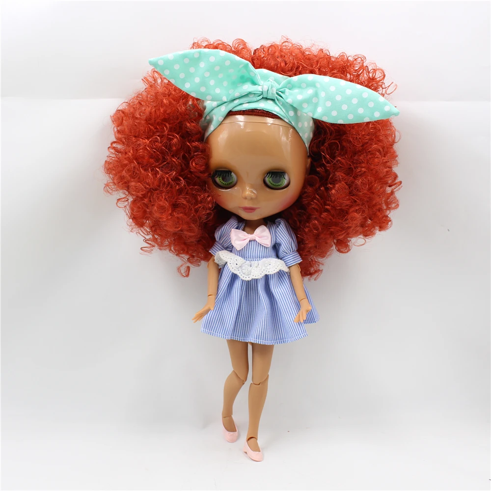 

Blyth Doll Nude Joint body Brown Curly Hair Chocolate Skin 4 Colors Big Eyes Suitable DIY 1/6 bjd blyth dolls for slae