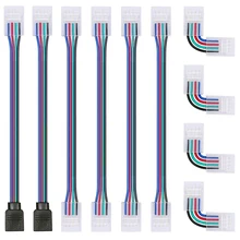 Os conectores de tira clara do diodo emissor de luz 4pin 10mm unwired grampos solderless adaptam a tira terminal da extensão à conexão do fio 5050 3528