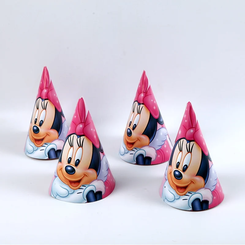 hat 6pcs Минни Маус тематическая вечеринка на день рождения украшения Дети одноразовые посуда для душа ребенка Девочка День рождения принадлежности - Цвет: hat 6pcs