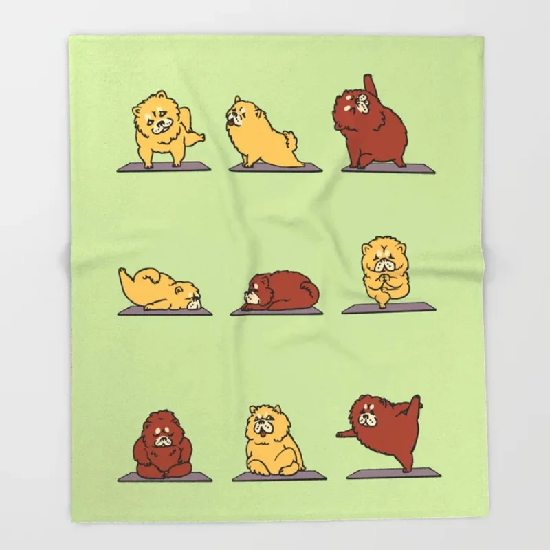 Chow Chow Yoga Throw Blanket