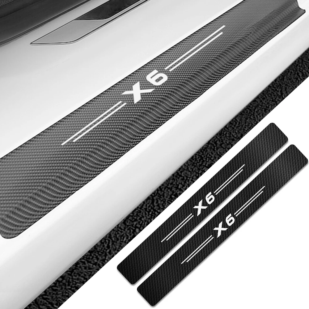 4 шт. Карбон волокно Защитная Накладка на порог двери наклейки для BMW X6 F16 E71 Авто