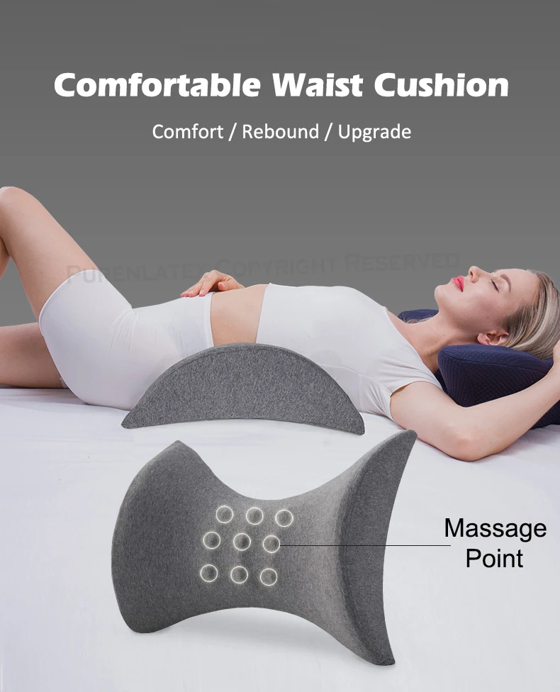 Description Picture 3 of itemPurenLatex Memory Foam Orthopedic Bedding Pillows Waist Back Support Cushion Slow Rebound Pressure Pillow for Pregnant Women