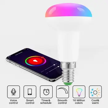 

Cellphone WiFi Voice Control RGB Energy Saving Dimming LED Bulb Multicolor Smart Light Bulbs 10W Compatible Alexa Google