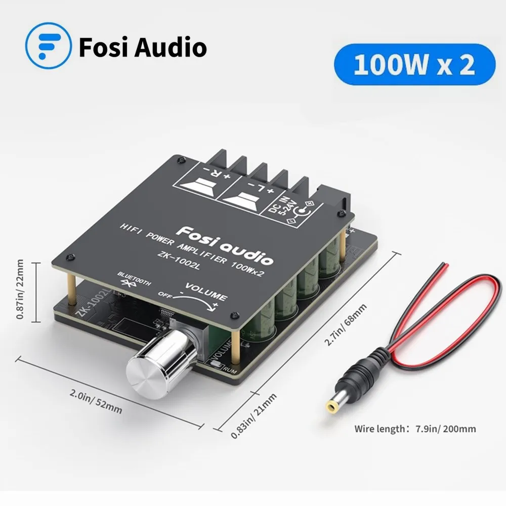 Fosi аудио Bluetooth 5 0 цифровой Ампер модуль 100Wx 2 беспроводной стерео усилитель
