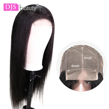 

4x4 Lace Closure Wig 150% Density Straight Human Hair Wigs Brazilian Wig For Black Women Remy DJSbeauty