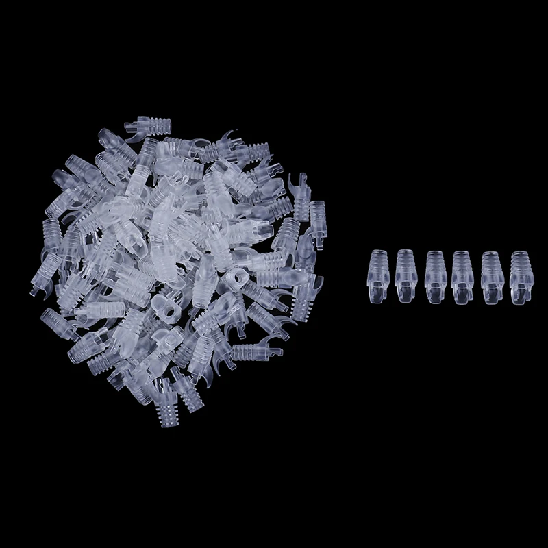 100Pcs Cat6 Rj45 Ethernet Connector Cover PC Claw Cable Protection Sleeve