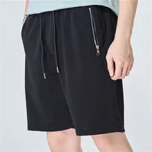 Мужские летние Стрейчевые однотонные шорты крутые дышащие брендовые шорты с галстуком