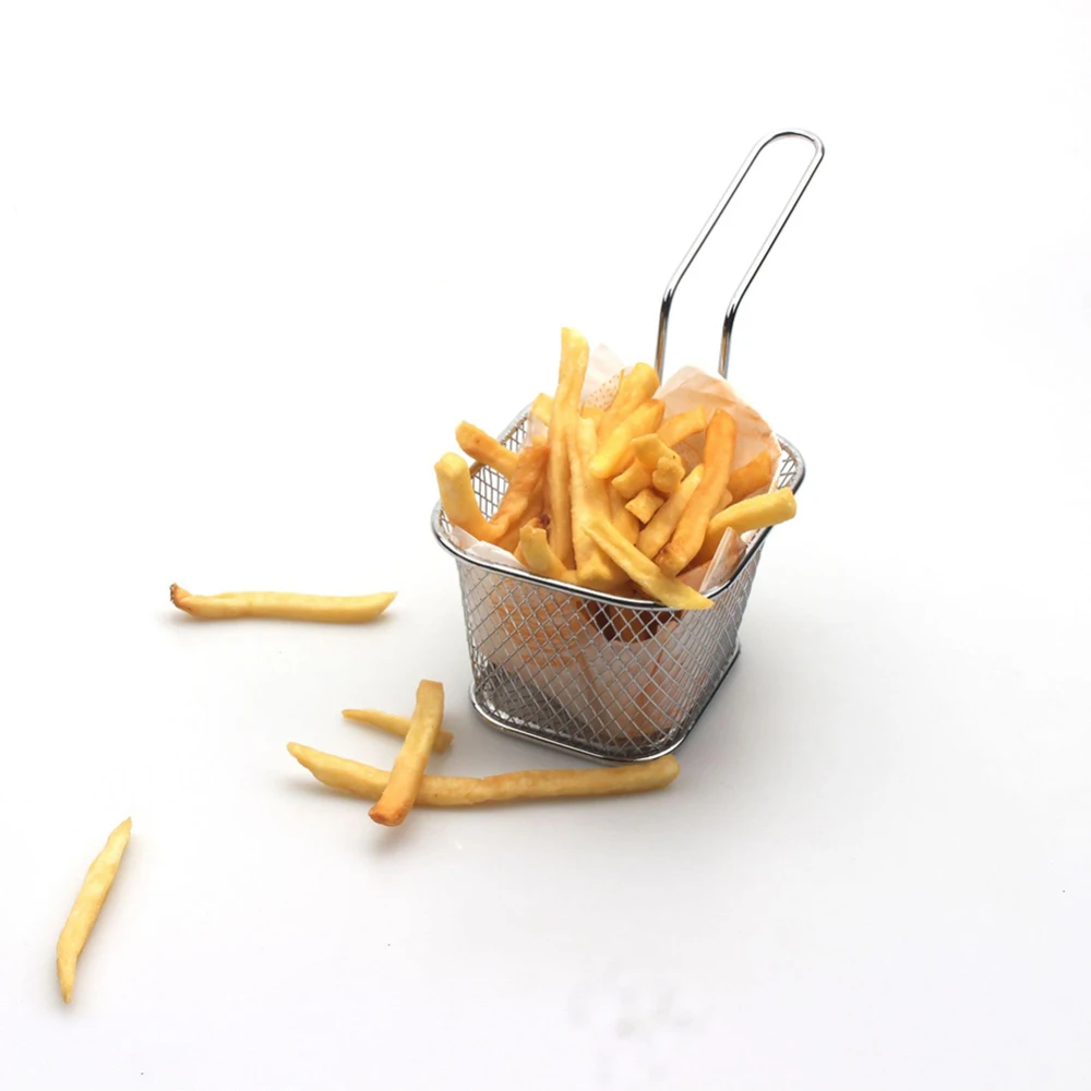Portable Chips Mini Frying Basket Strainer Fryer Kitchen Cooking Chef Colander Tool French Fries | Дом и сад