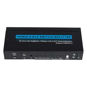 

Two-In Four-Out Switchering Splitter Hdmi2.0 3D 4Kx2K@60Hz Hdcp2.2 Splitter Hdmi Amplifier For Hdtv Dvd Tv Box T-1024E